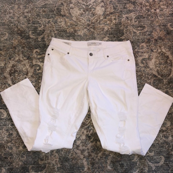 torrid Denim - Torrid  distresses white Boyfriend jean